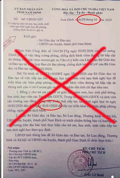 Xuất hiện loạt văn bản giả mạo cho nghỉ học để phòng virus Covid-19 ở một số tỉnh thành, phụ huynh và học sinh cần lưu ý - Ảnh 3. Xuất hiện loạt văn bản giả mạo cho nghỉ học để phòng virus Covid-19 ở một số tỉnh thành, phụ huynh và học sinh cần lưu ý - Ảnh 3.