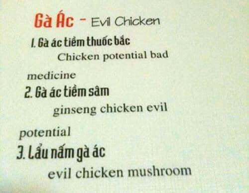 Hết hồn với những pha dịch menu từ Việt sang Anh, &quot;chú gà tà ác&quot; hay &quot;quả chanh leo trèo&quot; khiến khách hàng vừa ăn vừa không nhịn được cười - Ảnh 2.