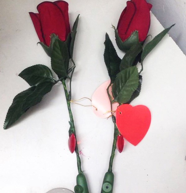 Bông hồng ghi âm giọng nói có giá 70.000-150.000 đồng là món quà được khá nhiều bạn trẻ tại Hà Nội đặt mua làm quà tặng dịp 20/10. Ảnh: Ngọc Lan.