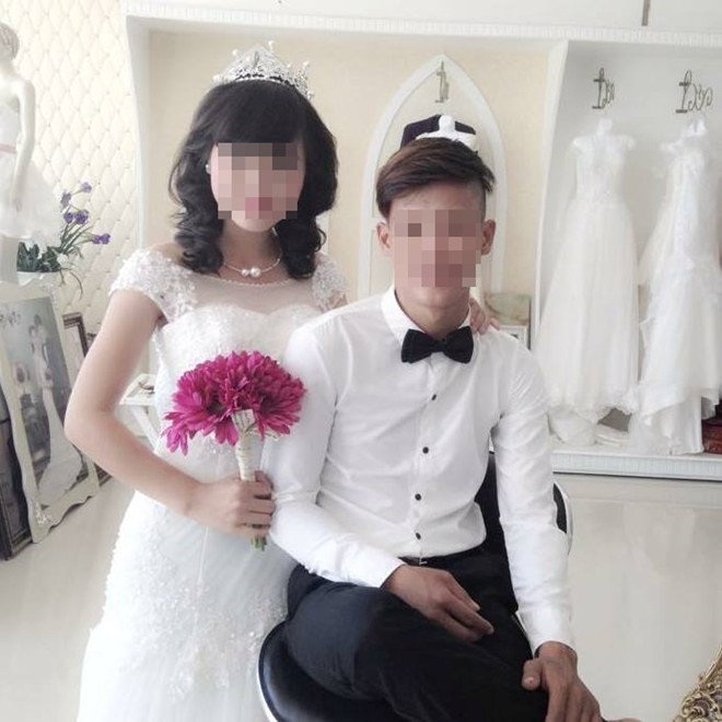 Ch&uacute; rể Nguyễn Thanh V. v&agrave; c&ocirc; d&acirc;u Đo&agrave;n Thị Mỹ T.