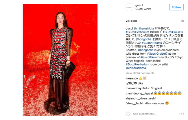 Chẳng nói chẳng rằng, Hồ Ngọc Hà cứ thế mà chễm chệ trên Instagram của Gucci - Ảnh 2.