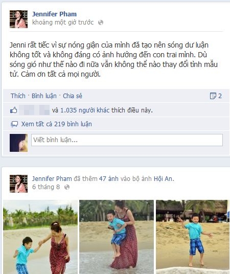 Jennifer Phạm xin lỗi sau khi 