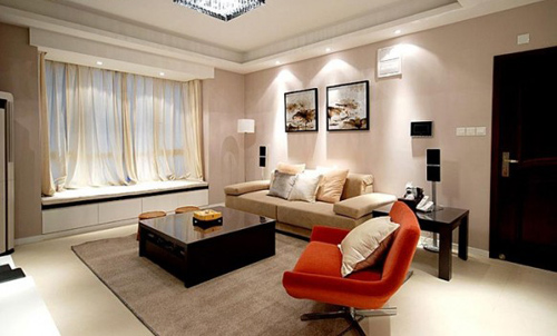 Đẹp ngỡ ngàng phòng khách trắng - đỏ