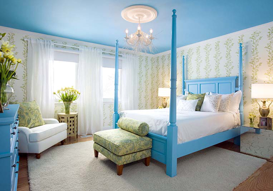 Phòng ngủ lý tưởng với sắc xanh