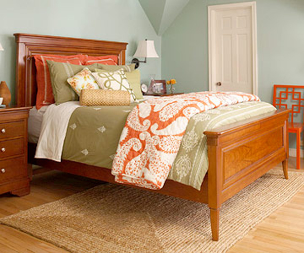 Phòng ngủ quyến rũ với điểm nhấn màu cam