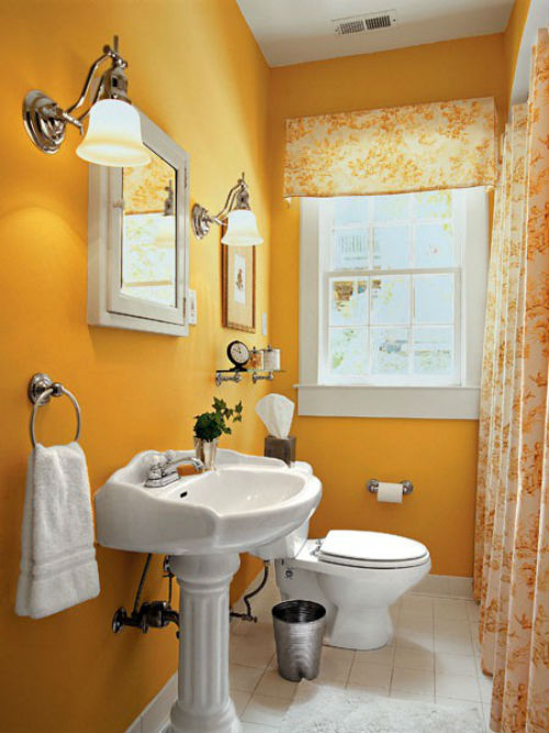 Phòng tắm màu cam ấn tượng