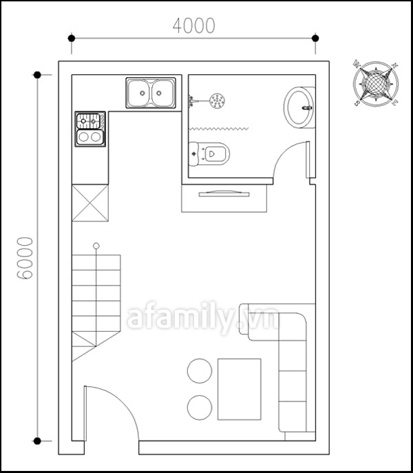 Bố trí nội thất căn hộ 24 mét vuông