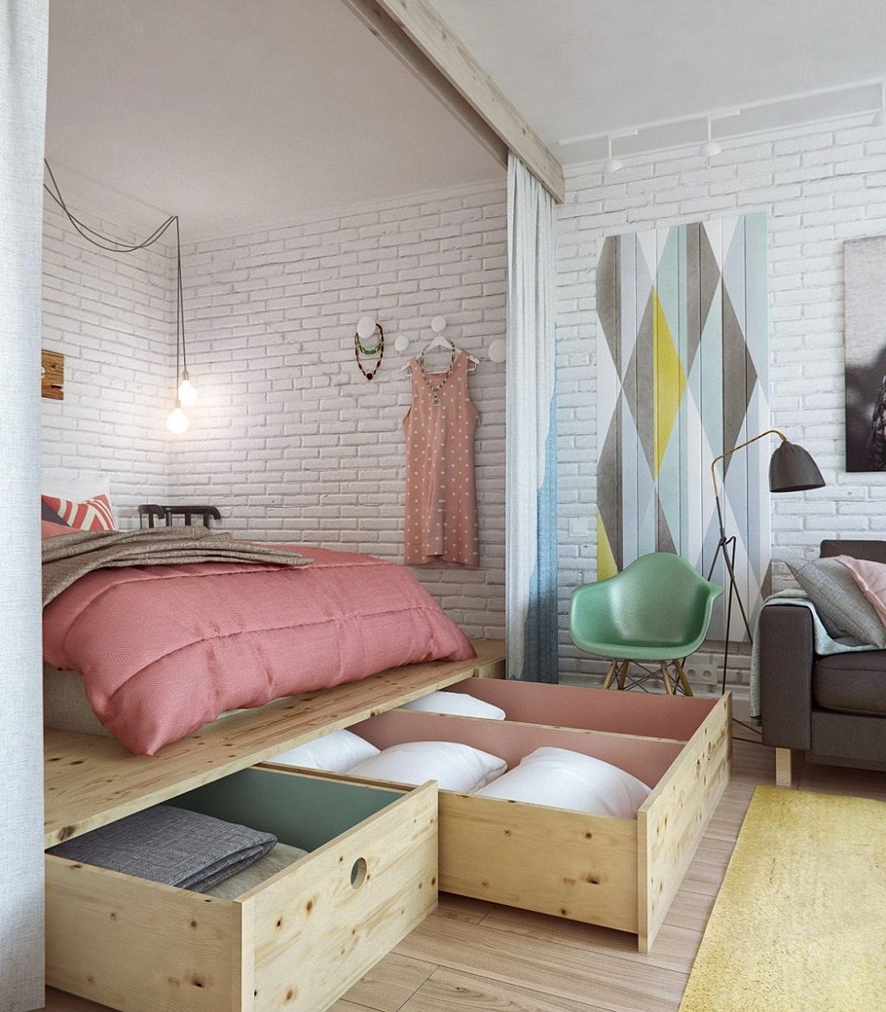 Phòng ngủ nhỏ rộng thênh thang với 8 kiểu giường lưu trữ siêu hoàn hảo dưới đây - Ảnh 2.
