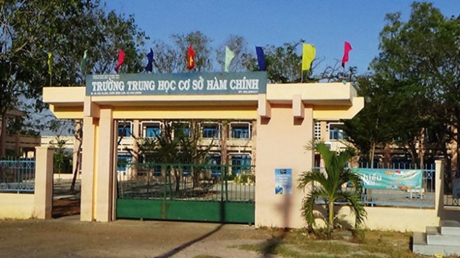 Trường THCS Hàm Chính, nơi xảy ra án mạng - Ảnh: Nguyễn Nam.