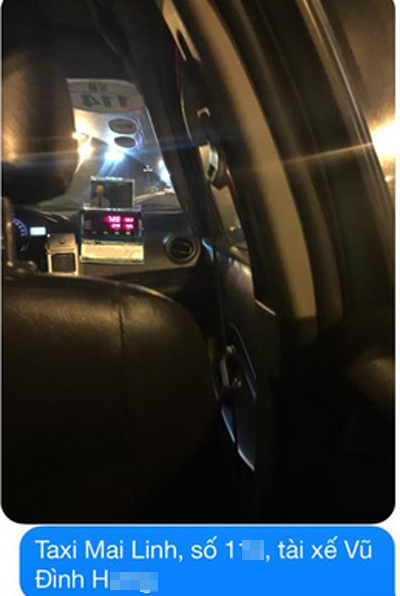 Thấy tài xế có nhiều hành động lạ chị Vân cẩn thận chụp lại số hiệu xe taxi.