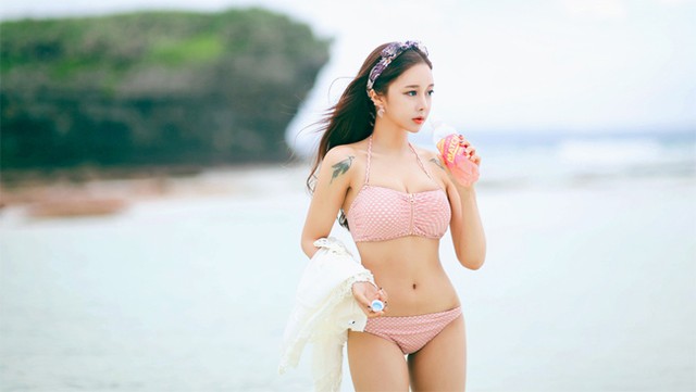 Hot girl dep nhat xu Han khoe than hinh tuyet my voi bikini