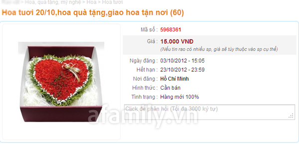 20/10: Thị trường quà tặng online “lên ngôi”