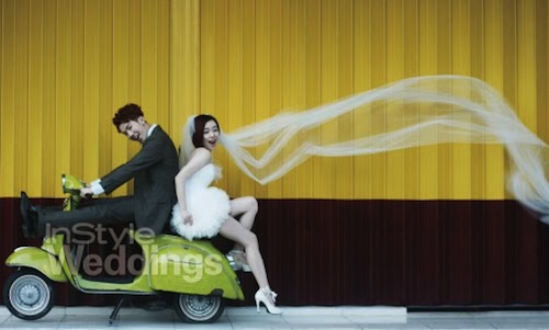 Sao H&agrave;n đẹp lộng lẫy c&ugrave;ng v&aacute;y cưới