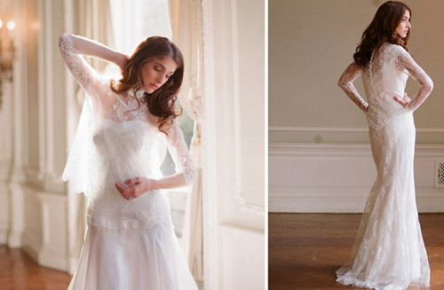 V&aacute;y cưới Thu 2012: vẻ l&atilde;ng mạn, cổ điển l&ecirc;n ng&ocirc;i 
