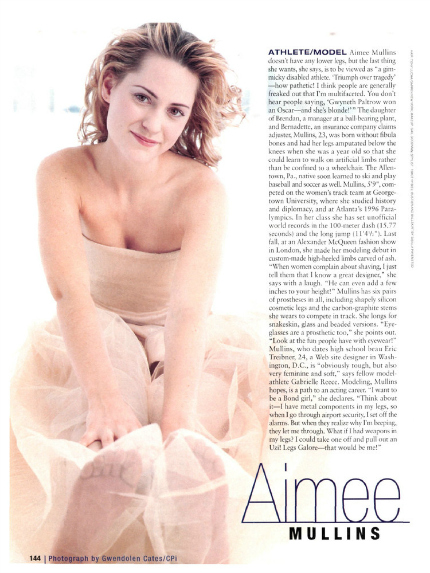 Aimee Mullins: Siêu mẫu “khuyết” chân phi thường 