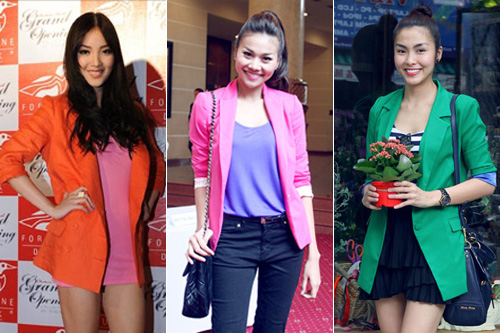 Mặc blazer theo xu hướng c&ugrave;ng sao Việt