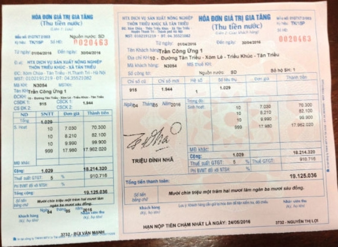Thông tin mới nhất về vụ hóa đơn nước 19 triệu đồng ở Hà Nội - Ảnh 1.