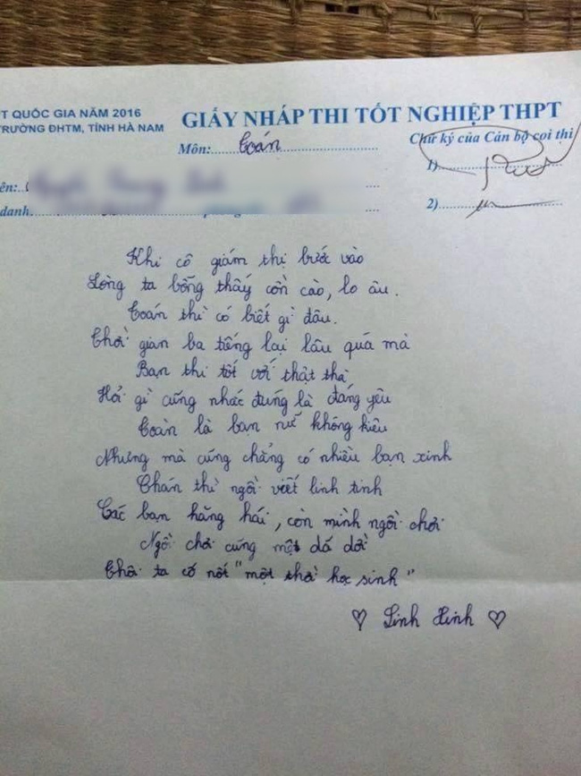 Màn phóng bút thành thơ của sĩ tử này khiến ai đọc được cũng đều bật cười! - Ảnh 1.