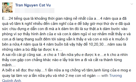 Trương Quỳnh Anh bất ngờ bế con bỏ đi sau 4 năm chung sống với Tim 2