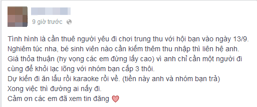 Thi nhau rao cho thuê thân trong dịp Trung thu giá tiền triệu  3