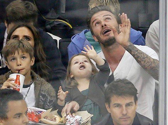 David Beckham và con gái Harper.