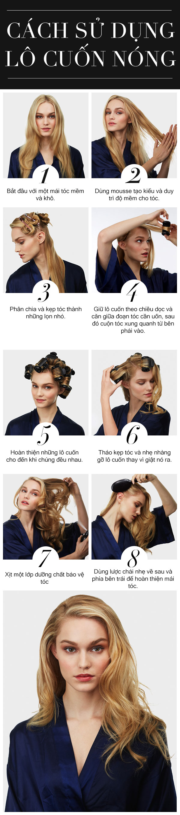 Cách sử dụng lô cuốn nóng cho tóc xoăn