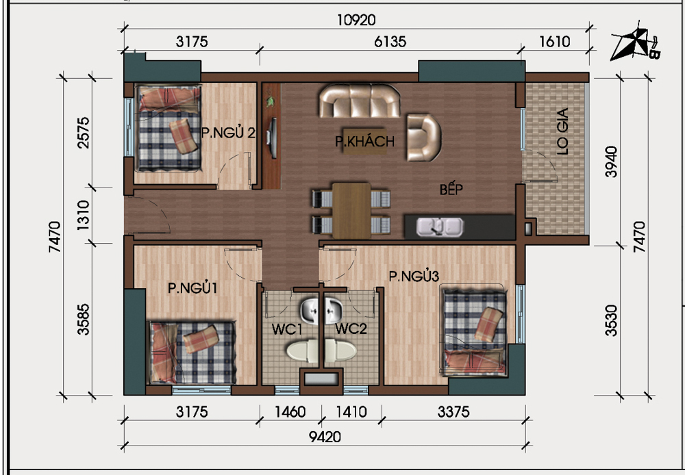 33 Mẫu thiết kế nội thất chung cư 3 phòng ngủ đẹp hiện đại