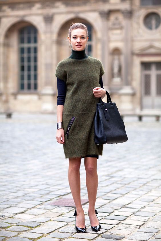kết hợp &aacute;o len cao cổ