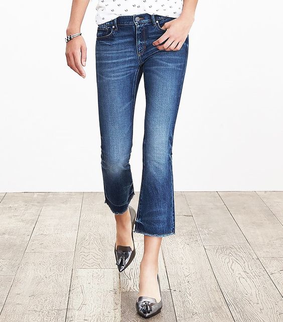 cropped denim jeans