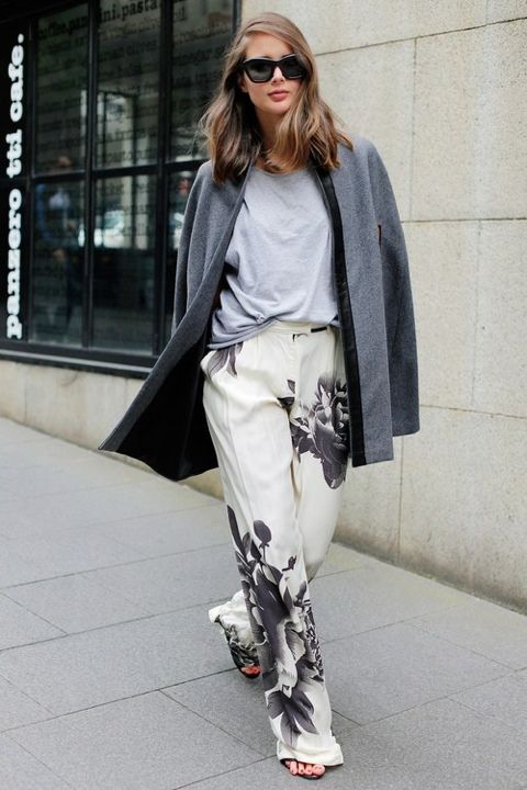 Patterned Wide-Leg Patterned Wide-Leg