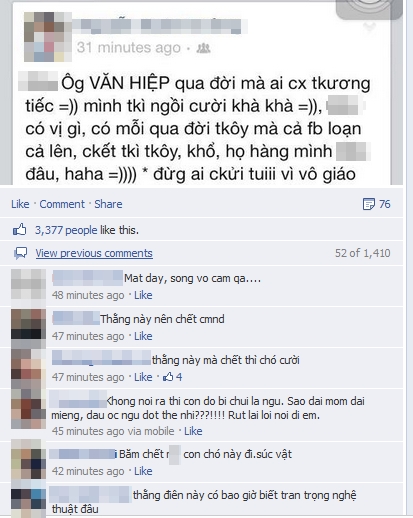 Phẫn nộ nam thanh ni&ecirc;n cợt nhả sự ra đi của NS Văn Hiệp 3