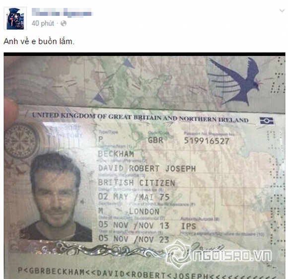 Ảnh hộ chiếu cực điển trai của David Beckham gây chú ý 1