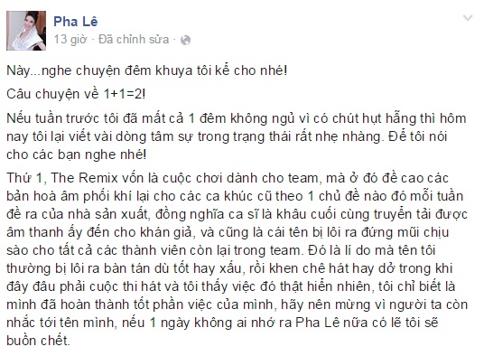 Pha Lê bất ngờ trách móc... khán giả The Remix 2