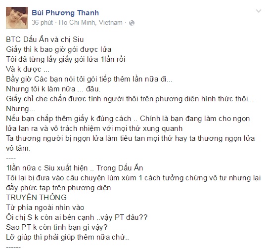 Phương Thanh lên tiếng trách móc BTC “Dấu Ấn” và Siu Black 2