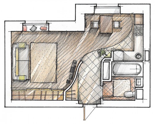 Căn hộ 33m² có thiết kế phức tạp nhưng đầy quyến rũ 1