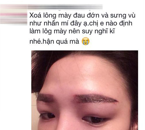 Ham rẻ, chị em phun lông mày từ mảnh mai thành... sâu róm 2