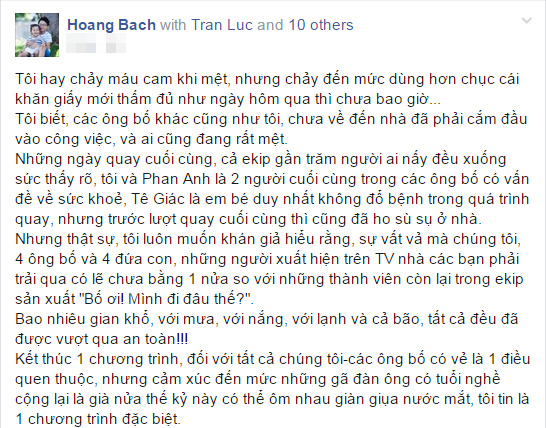 Xúc động trước "tâm thư" Hoàng Bách gửi ekip "Bố ơi mình đi đâu thế" 1