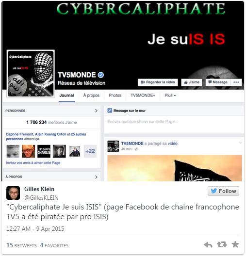 Đài truyền hình Pháp bị tin tặc của phiến quân IS 