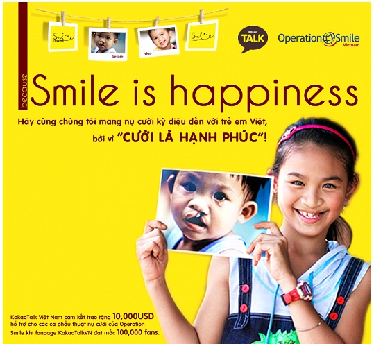 KakaoTalk hợp tác cùng Operation Smile trong “Vì cười là hạnh phúc” 1