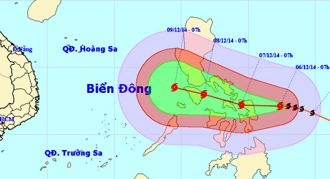 Đêm 8/12, bão Hagupit giật cấp 15 vào biển Đông 1