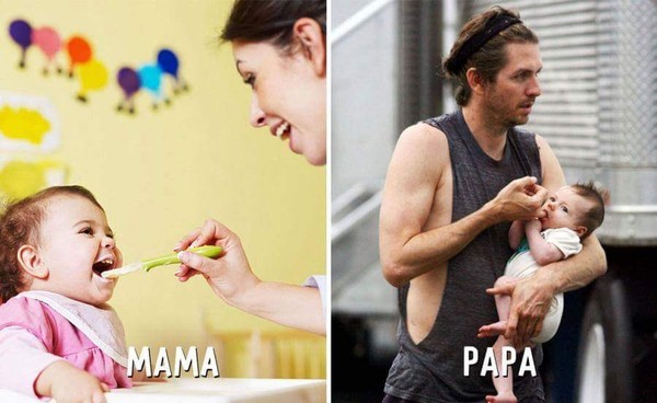 sự khác nhau giữa bố và mẹ khi trông con_3