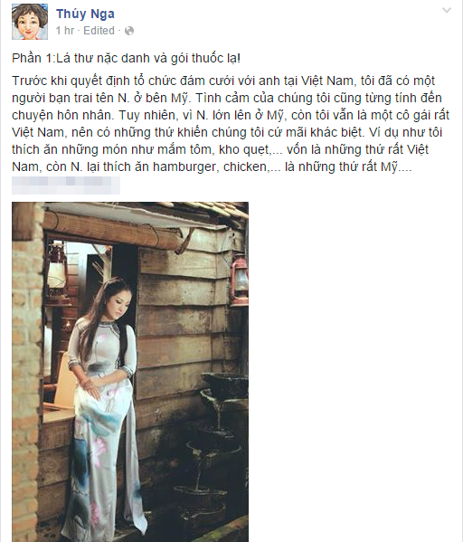 Th&uacute;y Nga chia sẻ l&yacute; do 