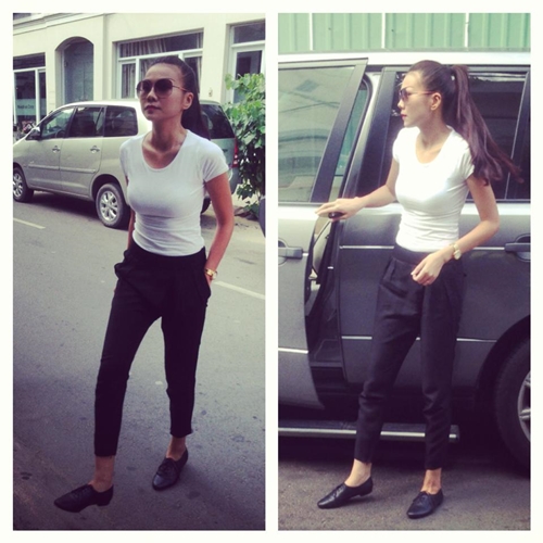 Thanh Hằng, Ngọc Trinh vẫn phong cách với street style đen-trắng 1 Thanh Hằng, Ngọc Trinh vẫn phong cách với street style đen-trắng 1