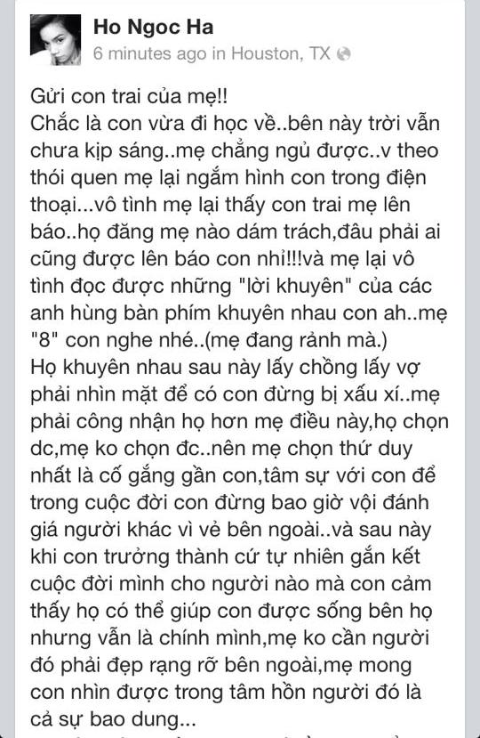 Hồ Ngọc Hà thao thức gửi tâm thư cảm động cho con trai  3