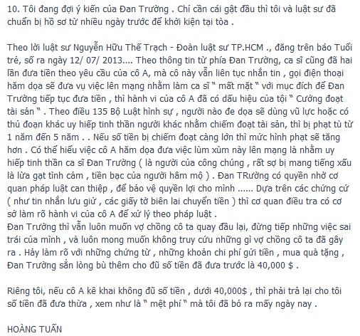 Gia đình bạn gái cũ Đan Trương cho rằng có vay có trả 9