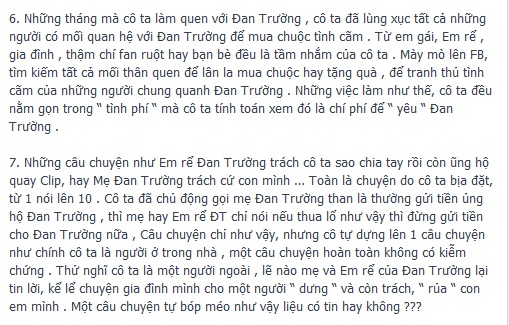 Gia đình bạn gái cũ Đan Trương cho rằng có vay có trả 6