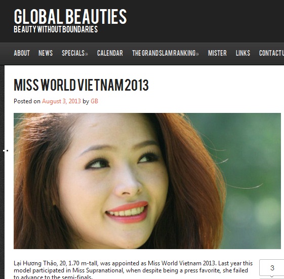 Lại Hương Thảo dự thi Miss World 2013 1