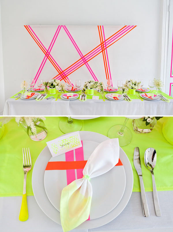 Trang trí bàn tiệc đám cưới cực nổi bật với màu neon 4
