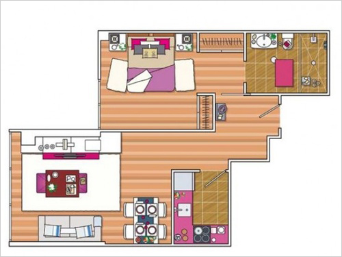 Ngắm căn hộ 45m² sử dụng gam tím hồng mà không 