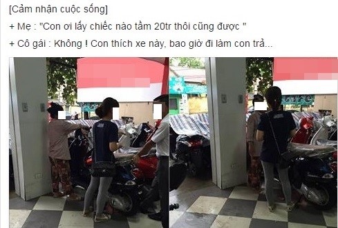 Cô gái bức xúc vì bị bịa chuyện đòi mẹ mua xe máy đắt tiền Cô gái bức xúc vì bị bịa chuyện đòi mẹ mua xe máy đắt tiền